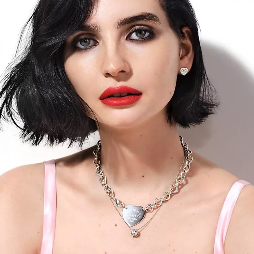 Tiffany & Co || New York Heart Tag Stud || Silver || Mini